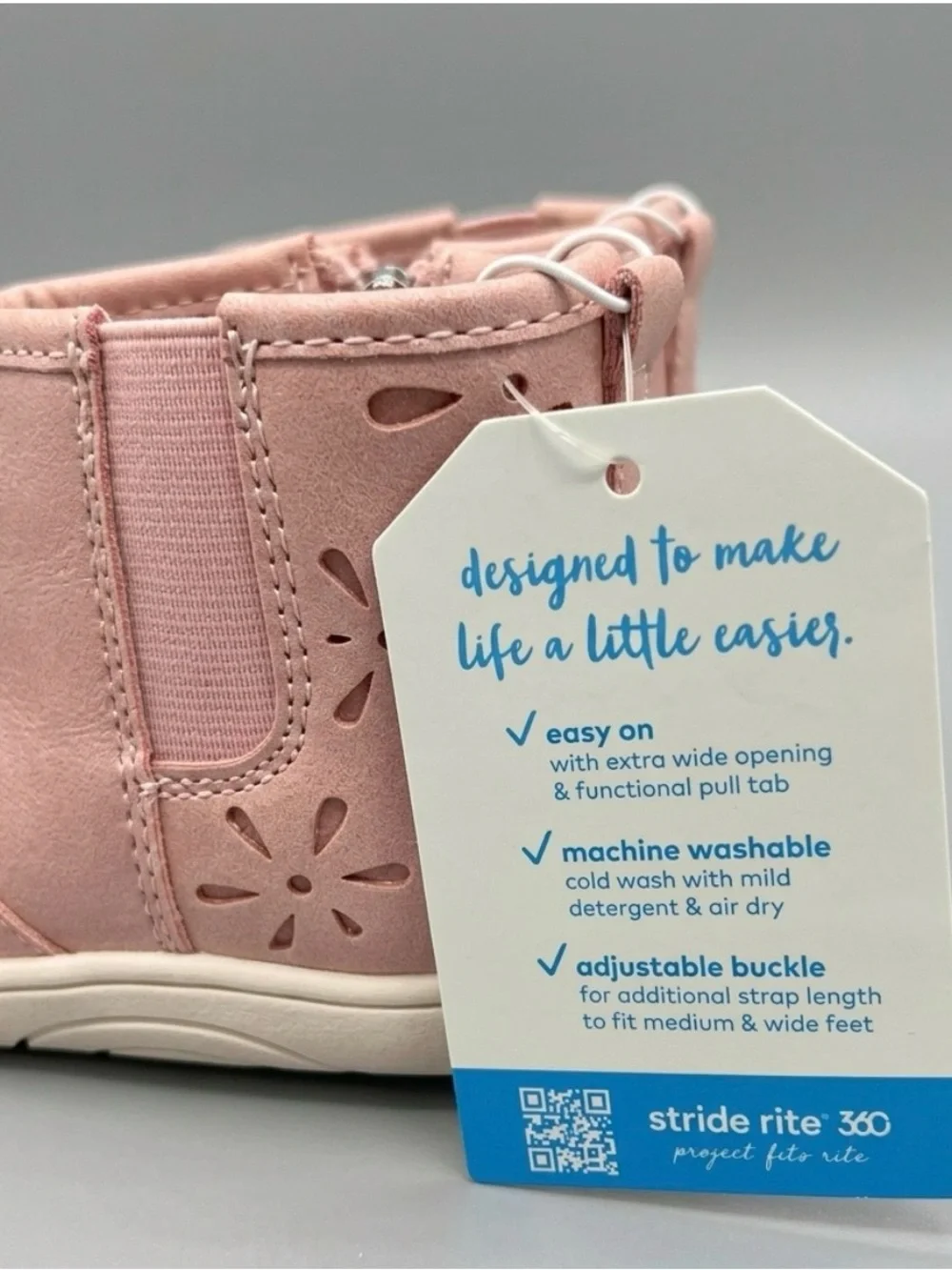 Stride Rite Pink Glitter Ankle Boots for Kids